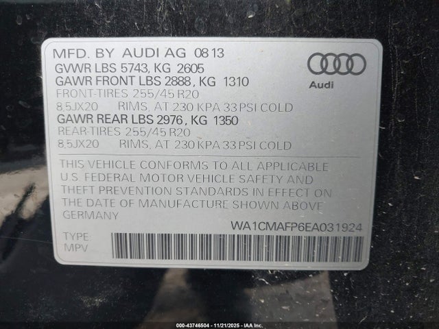 2014 AUDI Q5 WA1CMAFP6EA031924 Photo 8