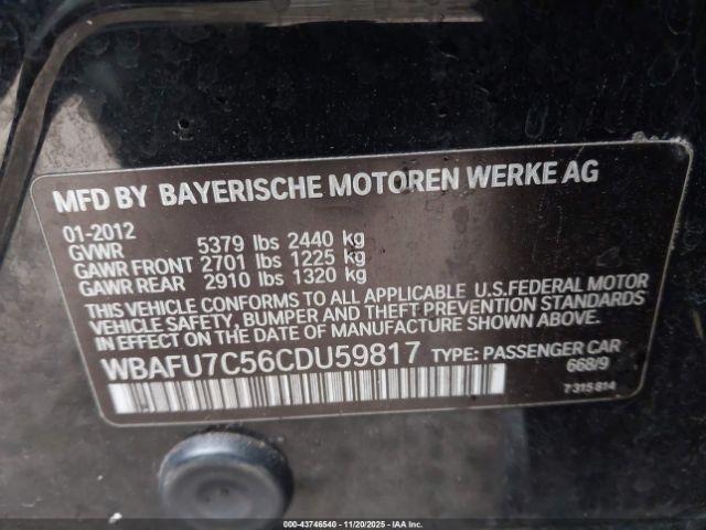 2012 BMW 535I WBAFU7C56CDU59817 Photo 8