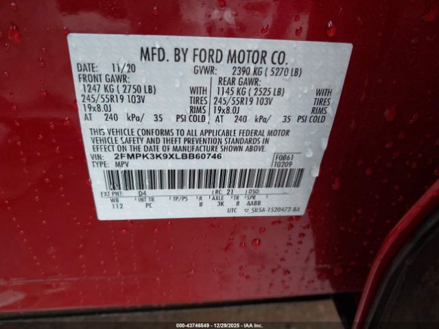 2020 FORD EDGE 2FMPK3K9XLBB60746 Photo 8