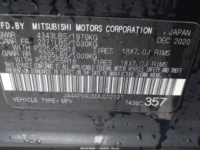 2021 MITSUBISHI OUTLANDER SPORT JA4APVAU5MU012121 Photo 8