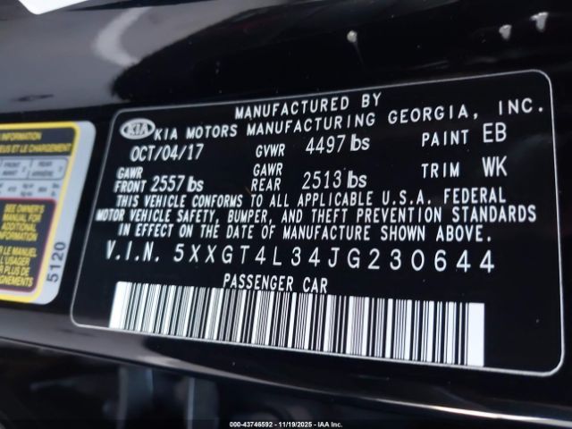 2018 KIA OPTIMA 5XXGT4L34JG230644 Photo 8