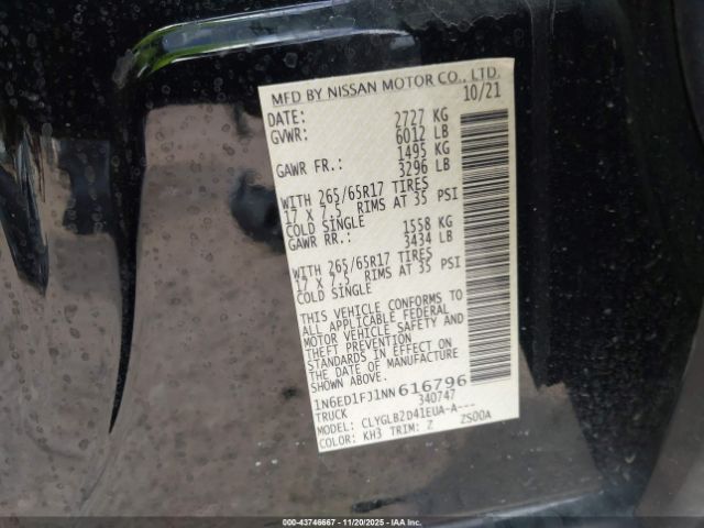 2022 NISSAN FRONTIER 1N6ED1FJ1NN616796 Photo 8