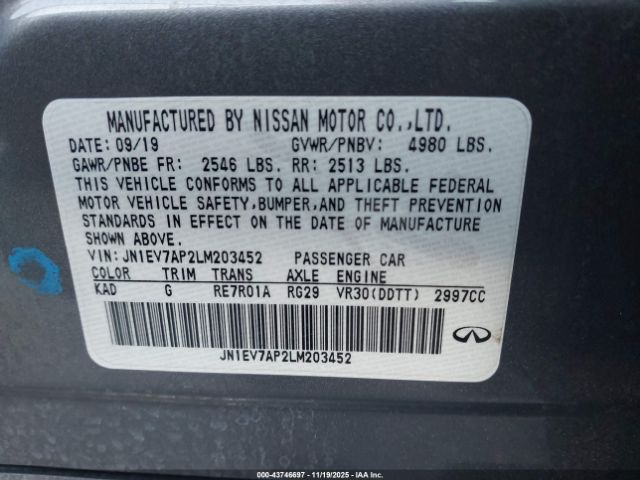 2020 INFINITI Q50 JN1EV7AP2LM203452 Photo 8