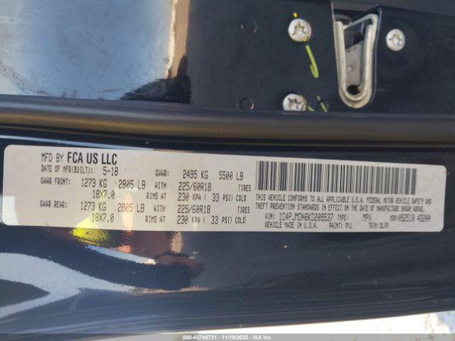 2019 JEEP CHEROKEE 1C4PJMDN6KD209537 Photo 8