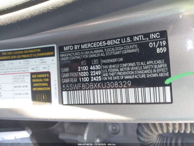 2019 MERCEDES-BENZ C 300 55SWF8DBXKU308329 Photo 8