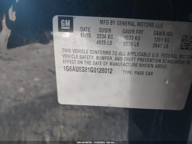 2016 CADILLAC CTS 1G6AU5S81G0128012 Photo 8