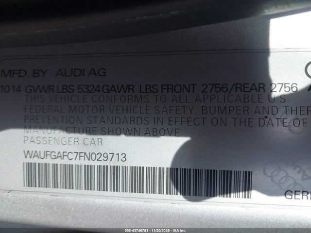 2015 AUDI A6 WAUFGAFC7FN029713 Photo 8