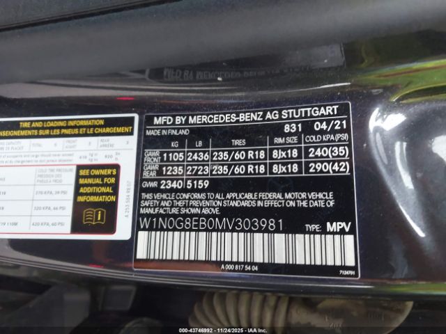 2021 MERCEDES-BENZ GLC 300 W1N0G8EB0MV303981 Photo 8