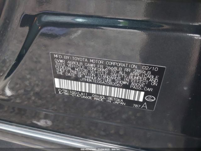 2010 LEXUS ES 350 JTHBK1EG6A2382067 Photo 8