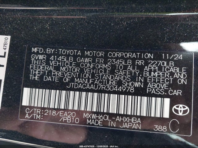 JTDACAAU7R3044978 Toyota Prius Limited