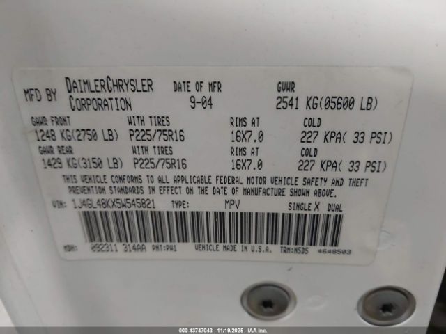 2005 JEEP LIBERTY 1J4GL48KX5W545821 Photo 8