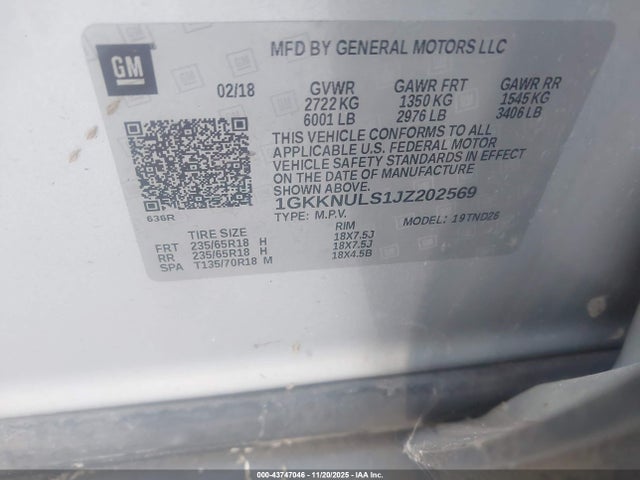 2018 GMC ACADIA 1GKKNULS1JZ202569 Photo 8
