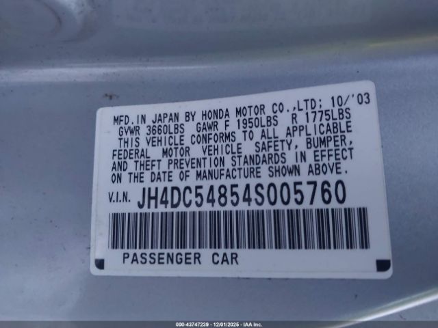 2004 ACURA RSX JH4DC54854S005760 Photo 8