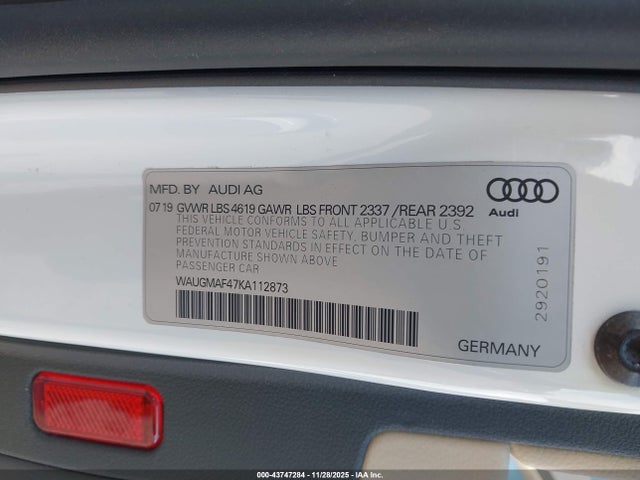 2019 AUDI A4 WAUGMAF47KA112873 Photo 8