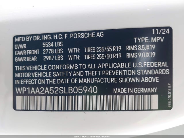 2025 PORSCHE MACAN WP1AA2A52SLB05940 Photo 8