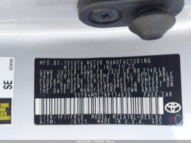 2024 TOYOTA COROLLA 5YFB4MDE2RP114630 Photo 8