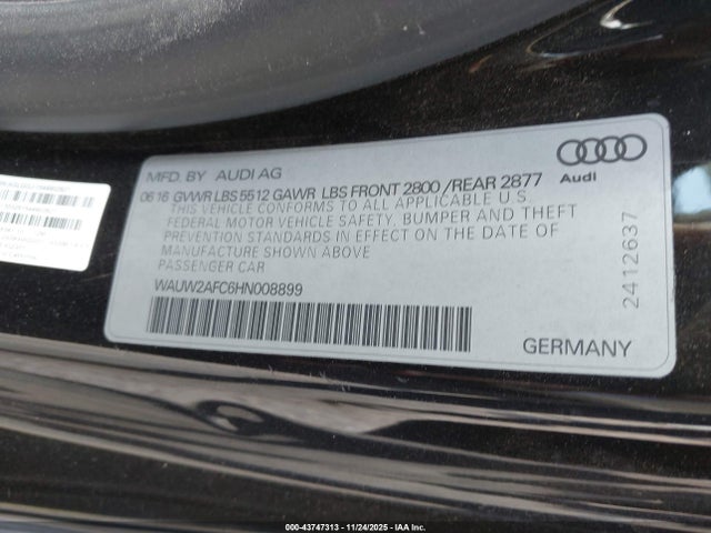 2017 AUDI A7 WAUW2AFC6HN008899 Photo 8