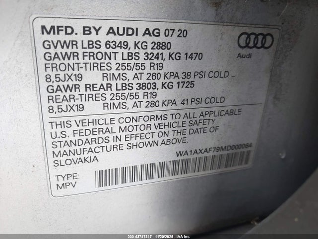 2021 AUDI Q7 WA1AXAF79MD000064 Photo 8