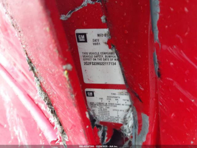 2002 PONTIAC FIREBIRD 2G2FS22K622117134 Photo 8