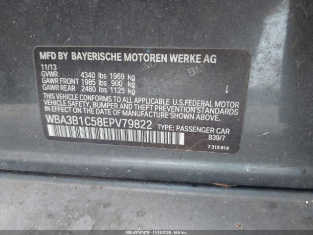 2014 BMW 320I WBA3B1C58EPV79822 Photo 8