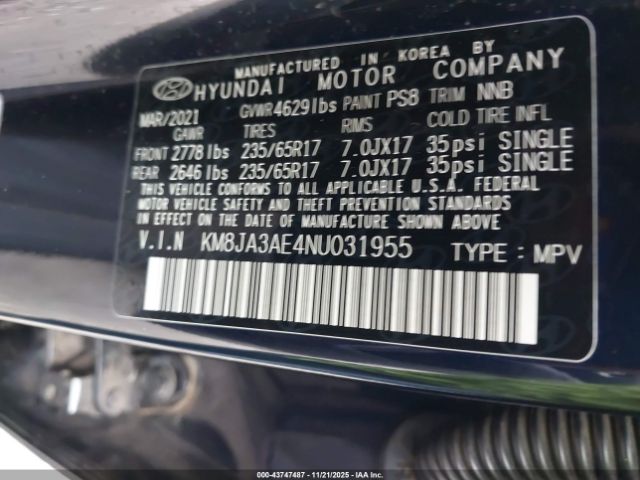 2022 HYUNDAI TUCSON KM8JA3AE4NU031955 Photo 8