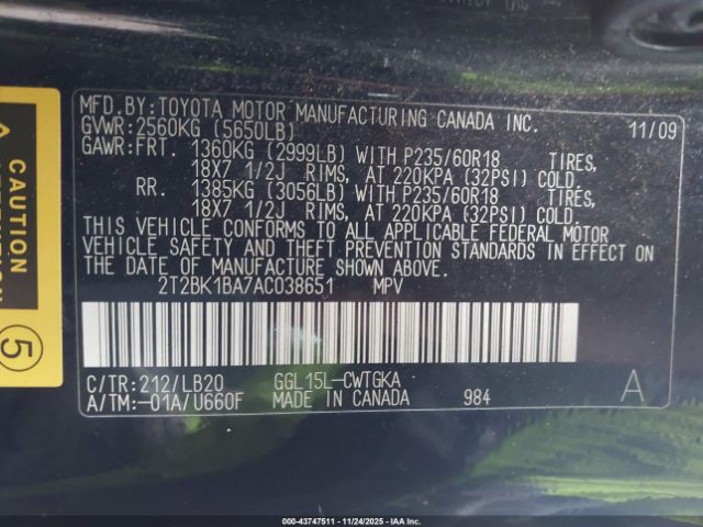 2010 LEXUS RX 350 2T2BK1BA7AC038651 Photo 8