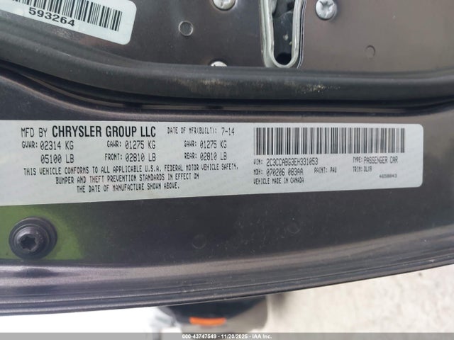 2014 CHRYSLER 300 2C3CCABG3EH331053 Photo 8