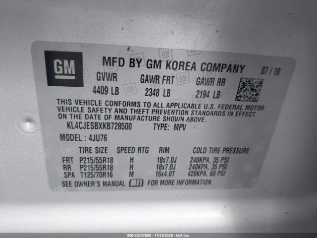 2019 BUICK ENCORE KL4CJESBXKB728500 Photo 8