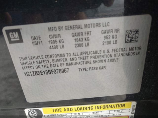 2011 CHEVROLET MALIBU 1G1ZB5E13BF378967 Photo 8