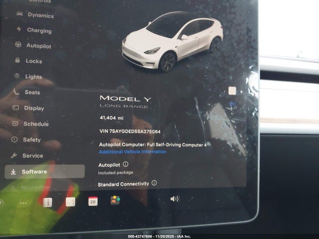 Продаж на аукціоні авто 2025 Tesla Model Y Long Range Dual Motor Rear-wheel Drive, vin: 7SAYGDED5SA375064, номер лоту: 43747686