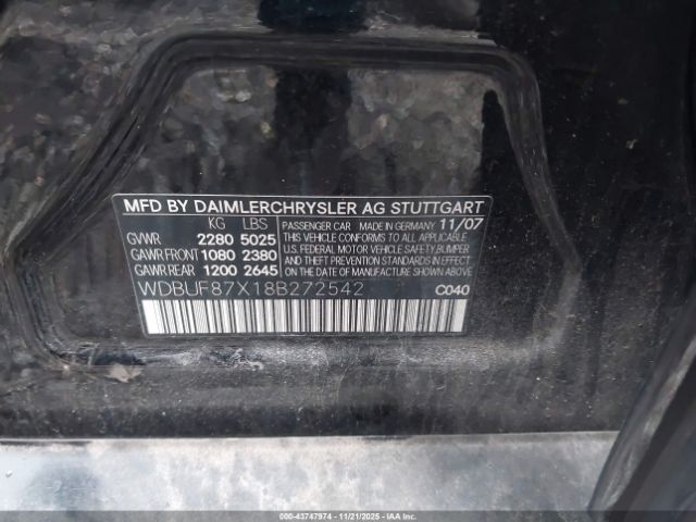 2008 MERCEDES-BENZ E 350 WDBUF87X18B272542 Photo 8