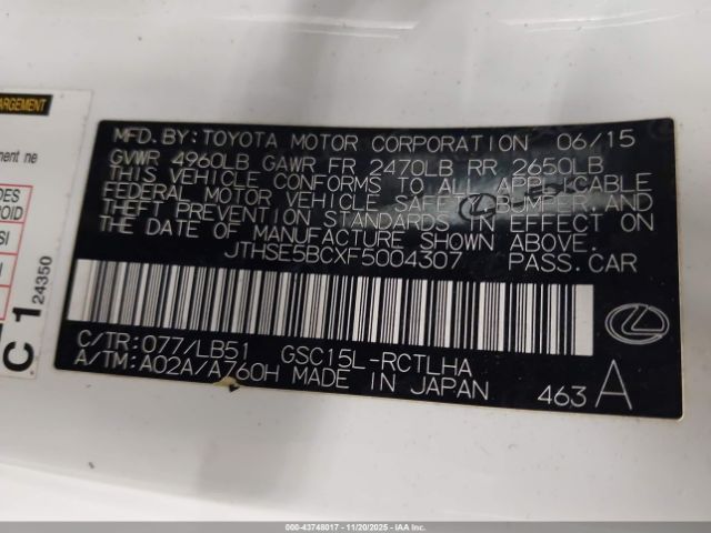 2015 LEXUS RC 350 JTHSE5BCXF5004307 Photo 8