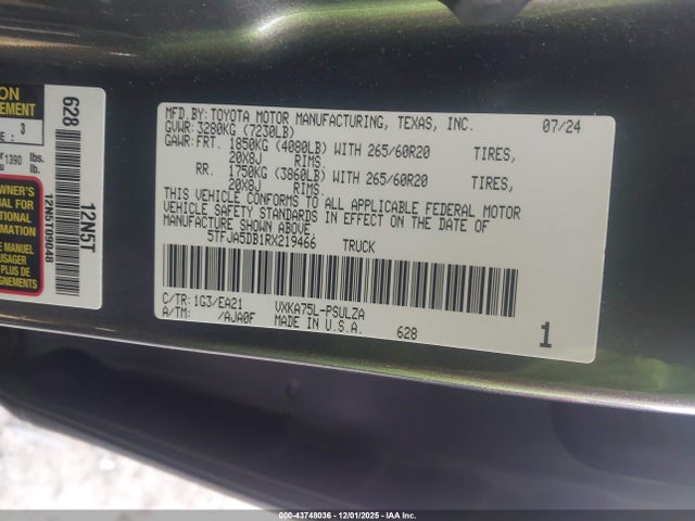 2024 TOYOTA TUNDRA 5TFJA5DB1RX219466 Photo 8