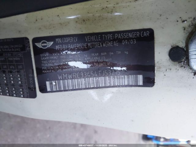 2004 MINI COOPER WMWRC33454TJ53215 Photo 8