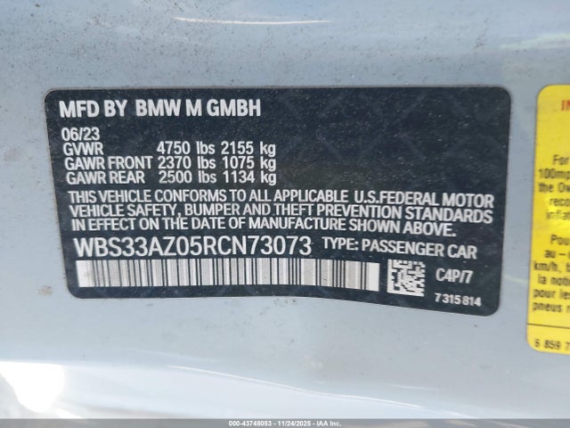 BMW M4 Competition 2024 WBS33AZ05RCN73073 Image 9
