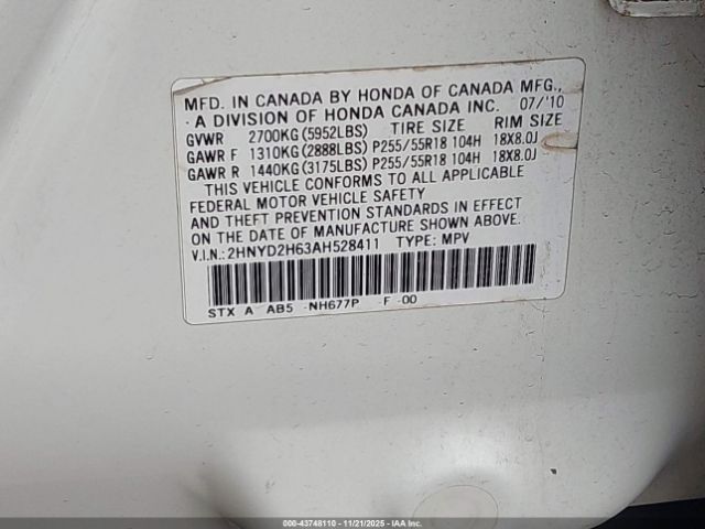 2010 ACURA MDX 2HNYD2H63AH528411 Photo 8