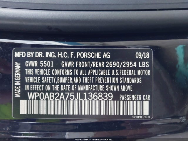 2018 PORSCHE PANAMERA WP0AB2A75JL136839 Photo 8