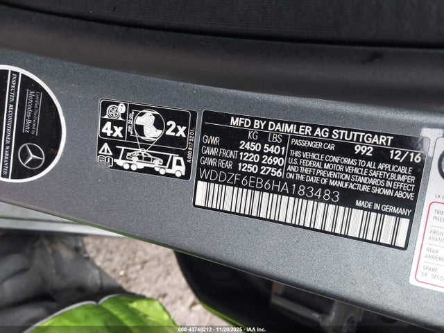 WDDZF6EB6HA183483 Mercedes-Benz Amg E 43 4matic