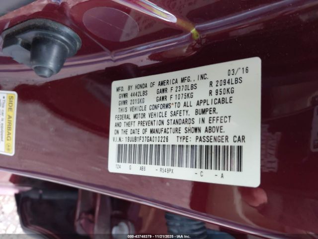 2016 ACURA TLX 19UUB1F37GA010226 Photo 8