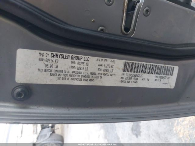 2011 CHRYSLER 300 2C3CA5CG0BH531251 Photo 8