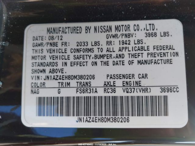 2013 NISSAN 370Z JN1AZ4EH8DM380206 Photo 8