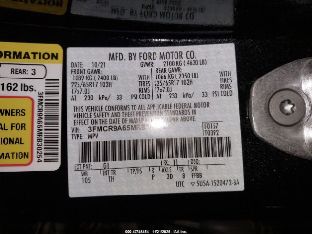 2021 FORD BRONCO SPORT 3FMCR9A65MRB30254 Photo 8