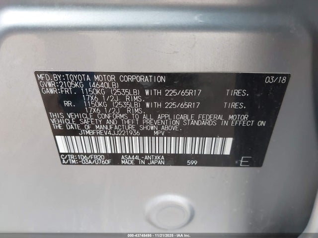 2018 TOYOTA RAV4 JTMBFREV4JJ221936 Photo 8