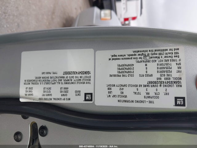 2003 CADILLAC SEVILLE 1G6KS54Y43U280697 Photo 8