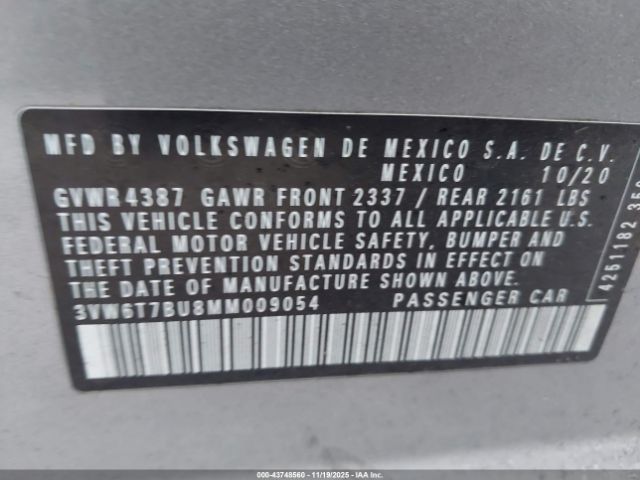 2021 VOLKSWAGEN JETTA GLI 3VW6T7BU8MM009054 Photo 8