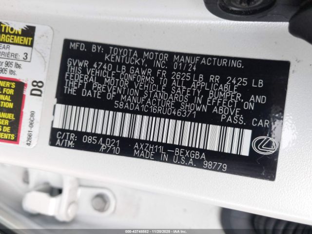 2024 LEXUS ES 300H 58ADA1C16RU046371 Photo 8