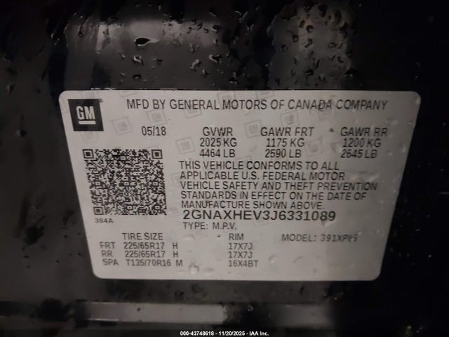 2018 CHEVROLET EQUINOX 2GNAXHEV3J6331089 Photo 8