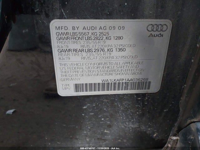 2010 AUDI Q5 WA1LKAFP1AA036268 Photo 8