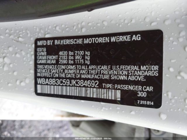 2018 BMW 340I WBA8B3C59JK384692 Photo 8
