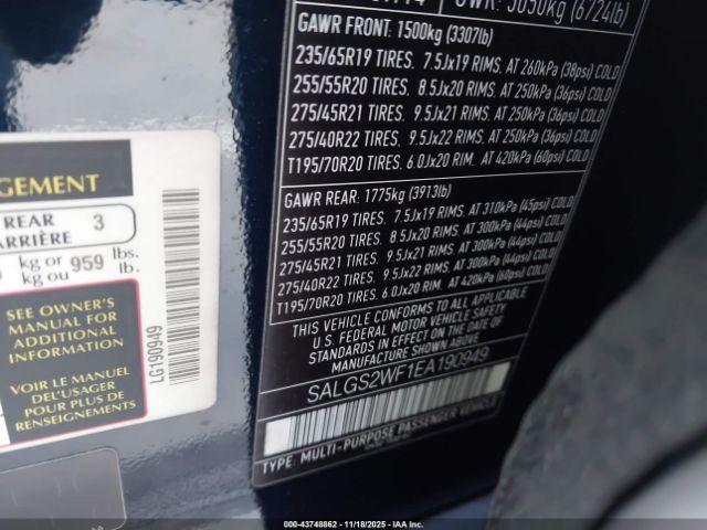 2014 LAND ROVER RANGE ROVER SALGS2WF1EA190949 Photo 8